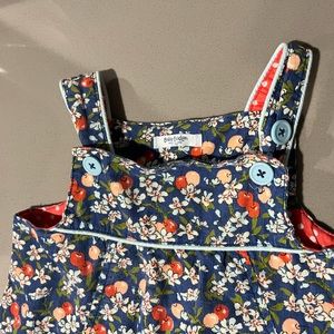 Baby Boden 3-4y floral corduroy jumper/dress adjustable straps & fully lined